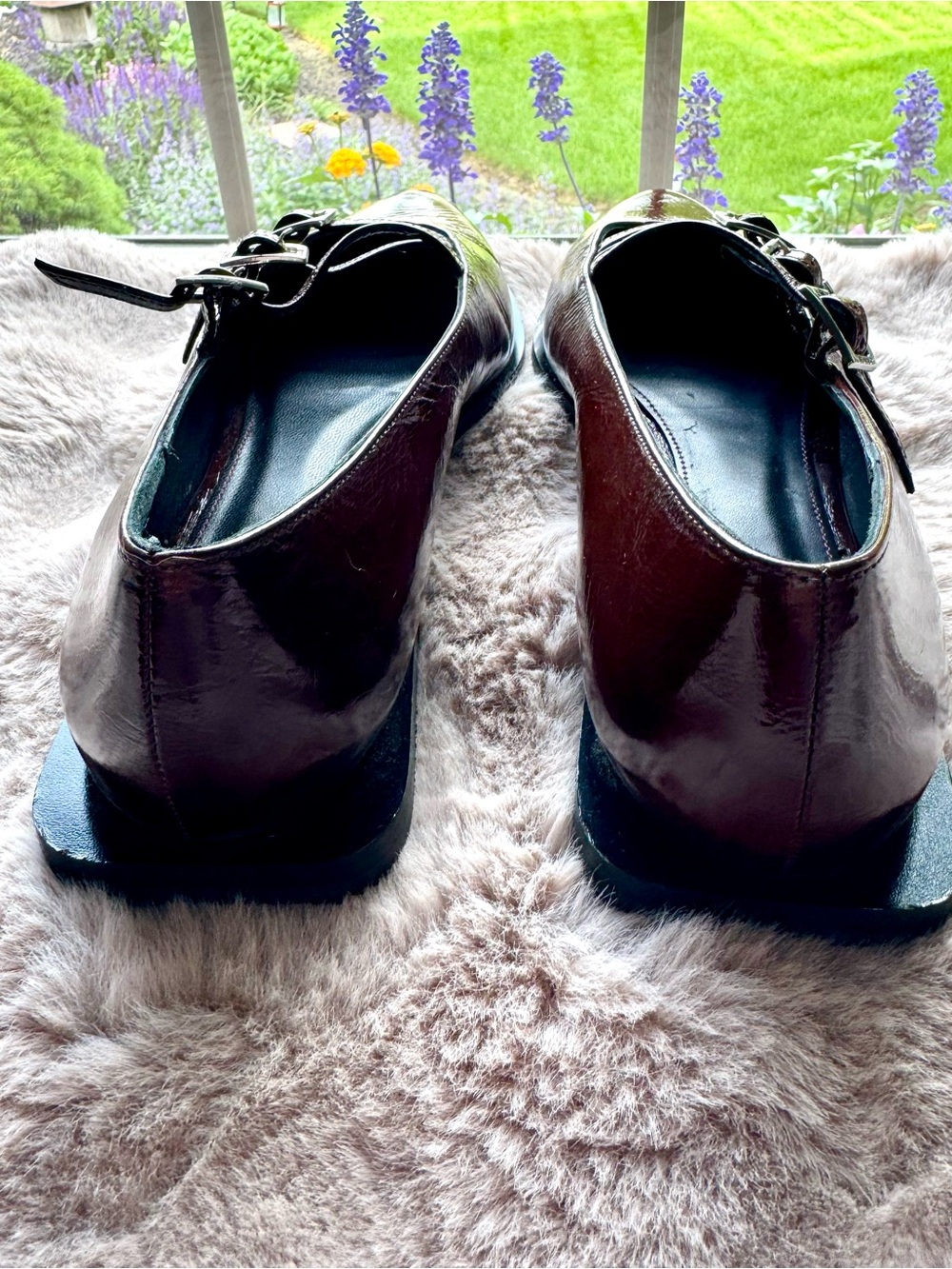 ALOHAS Brown Triple-Strap Pointed Mary Jane Loafers - Picture 2 of 5